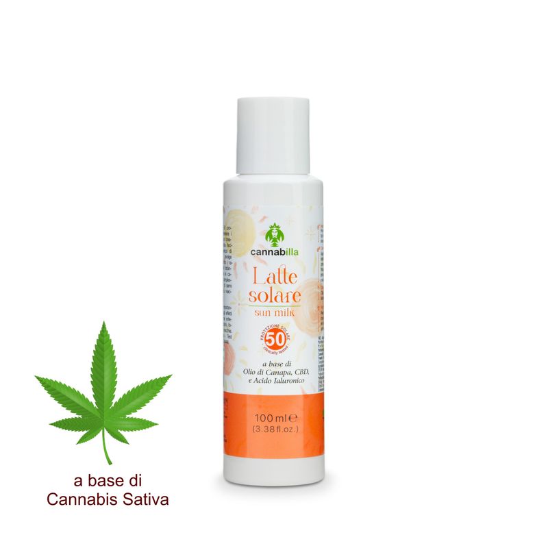 Latte solare SPF 50 alla Canapa e CBD