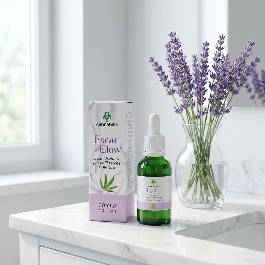 Escar Glow-Siero Viso Ultra Idratante alla Canapa (30ml)