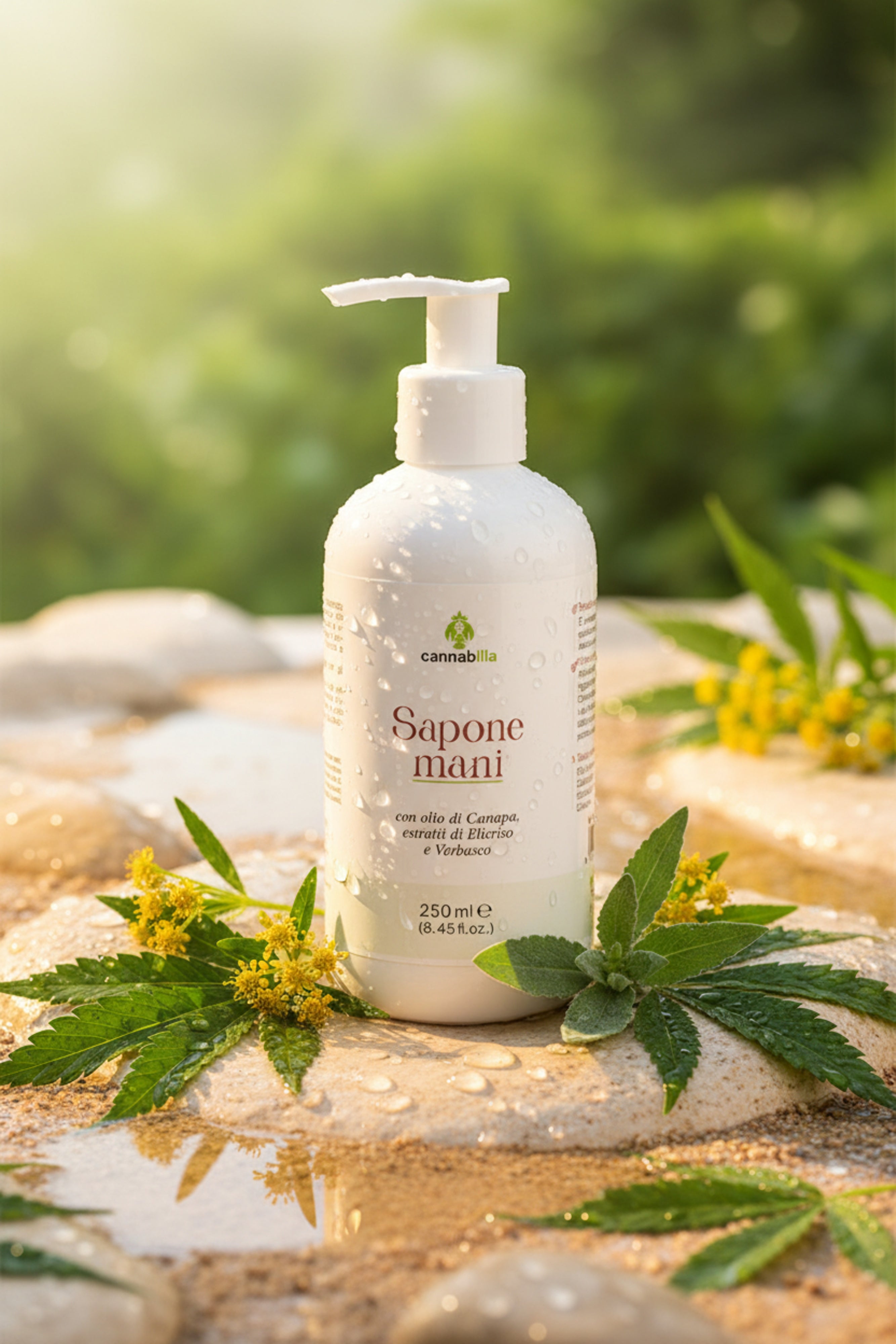 Sapone Mani alla Canapa, Elicriso e Verbasco (250ml)