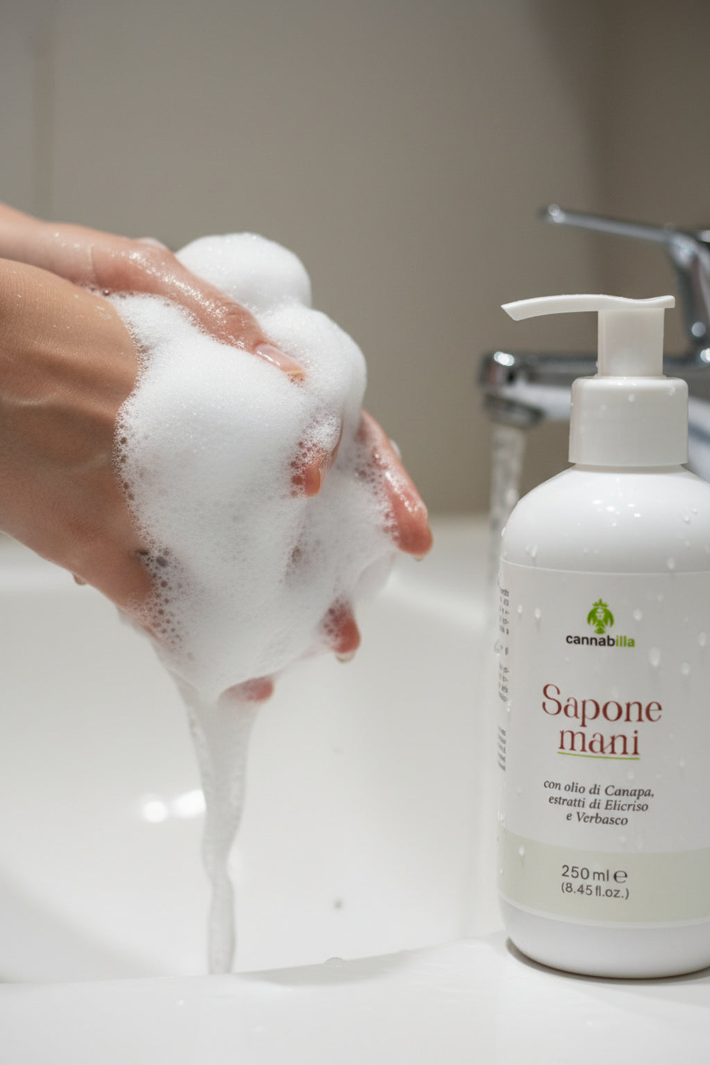 Sapone Mani alla Canapa, Elicriso e Verbasco (250ml)