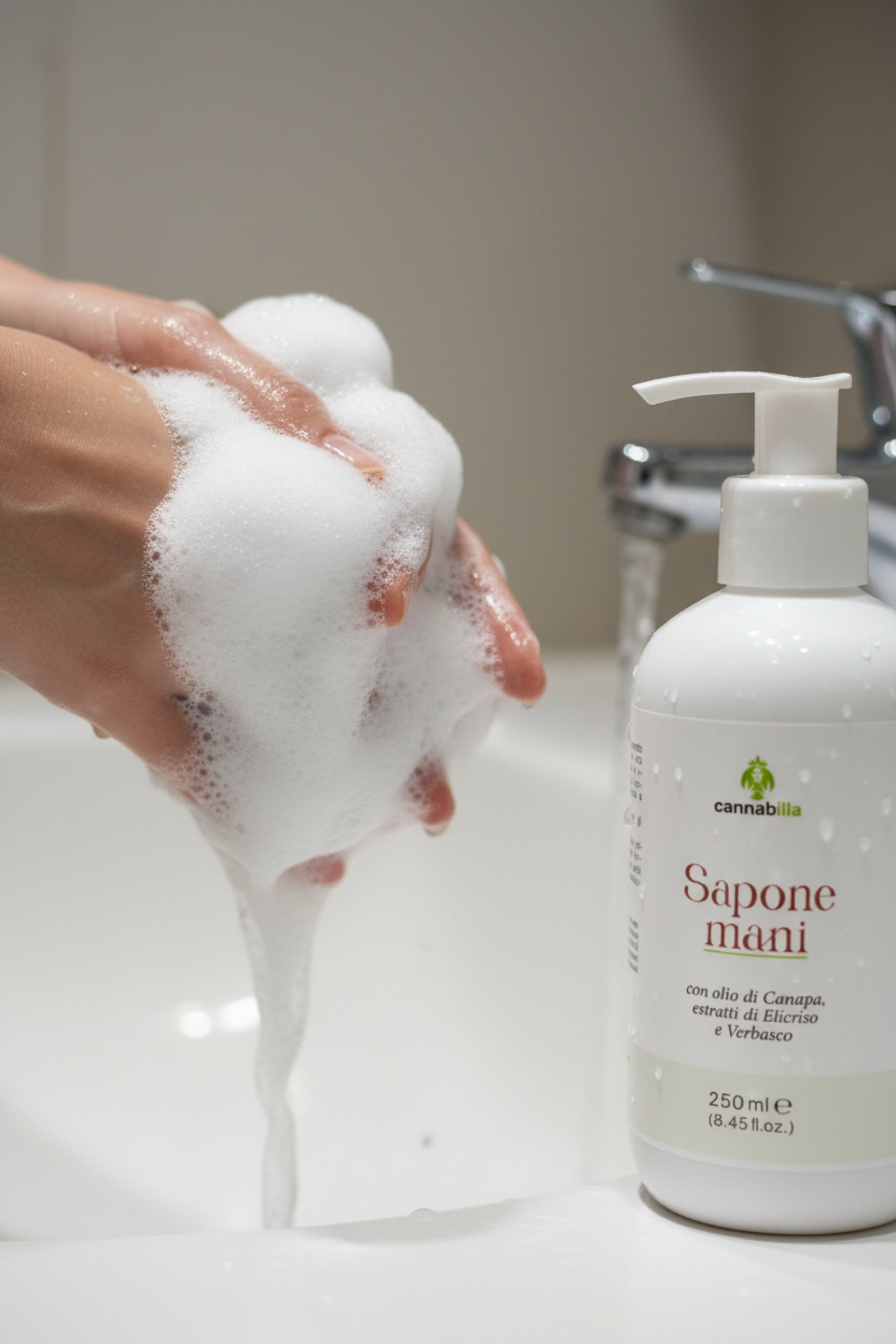 Sapone Mani alla Canapa, Elicriso e Verbasco (250ml)