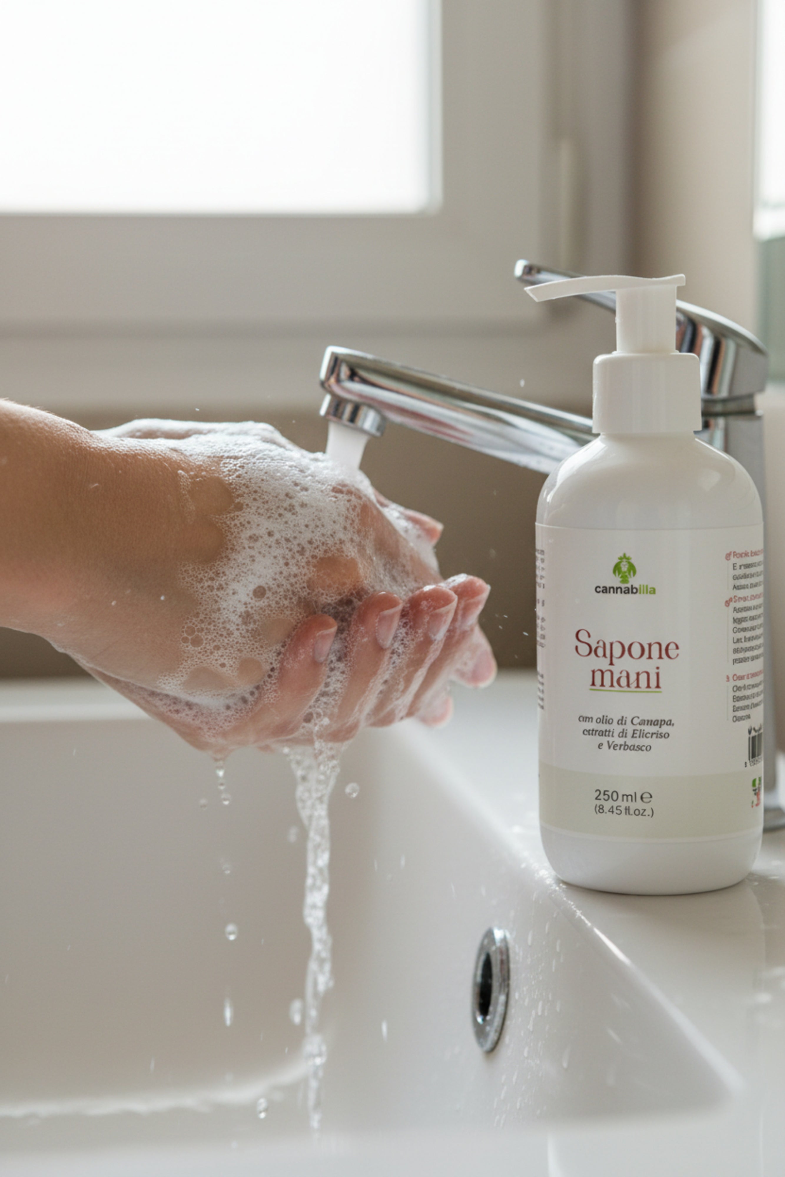 Sapone Mani alla Canapa, Elicriso e Verbasco (250ml)